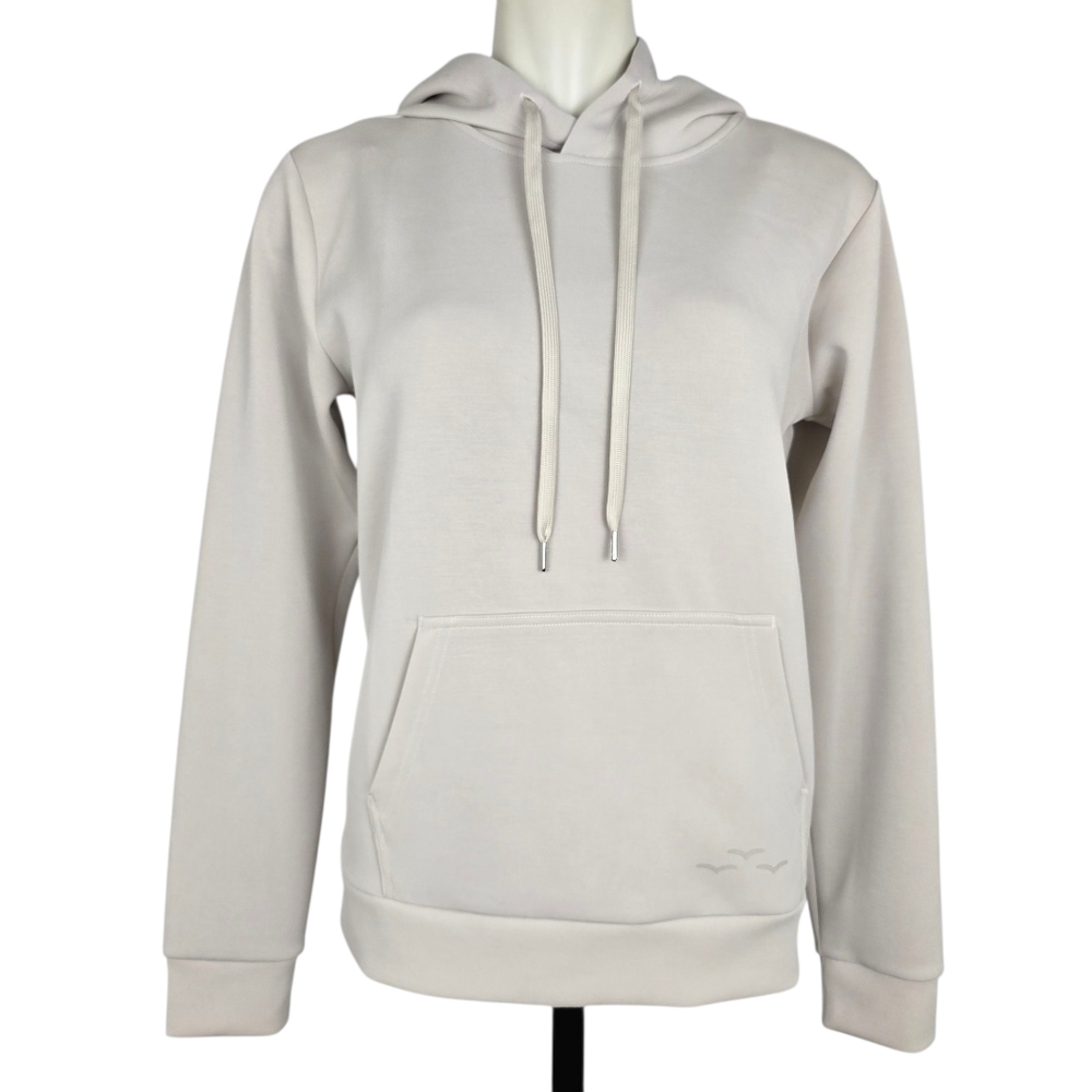 Lazypants Women's Stone Grey Pullover Hoodie Smooth Stretch Front Pocket S